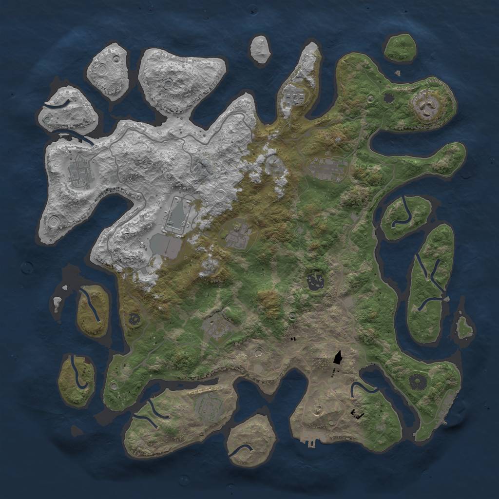 Rust Map: Procedural Map, Size: 4250, Seed: 215016079, 20 Monuments