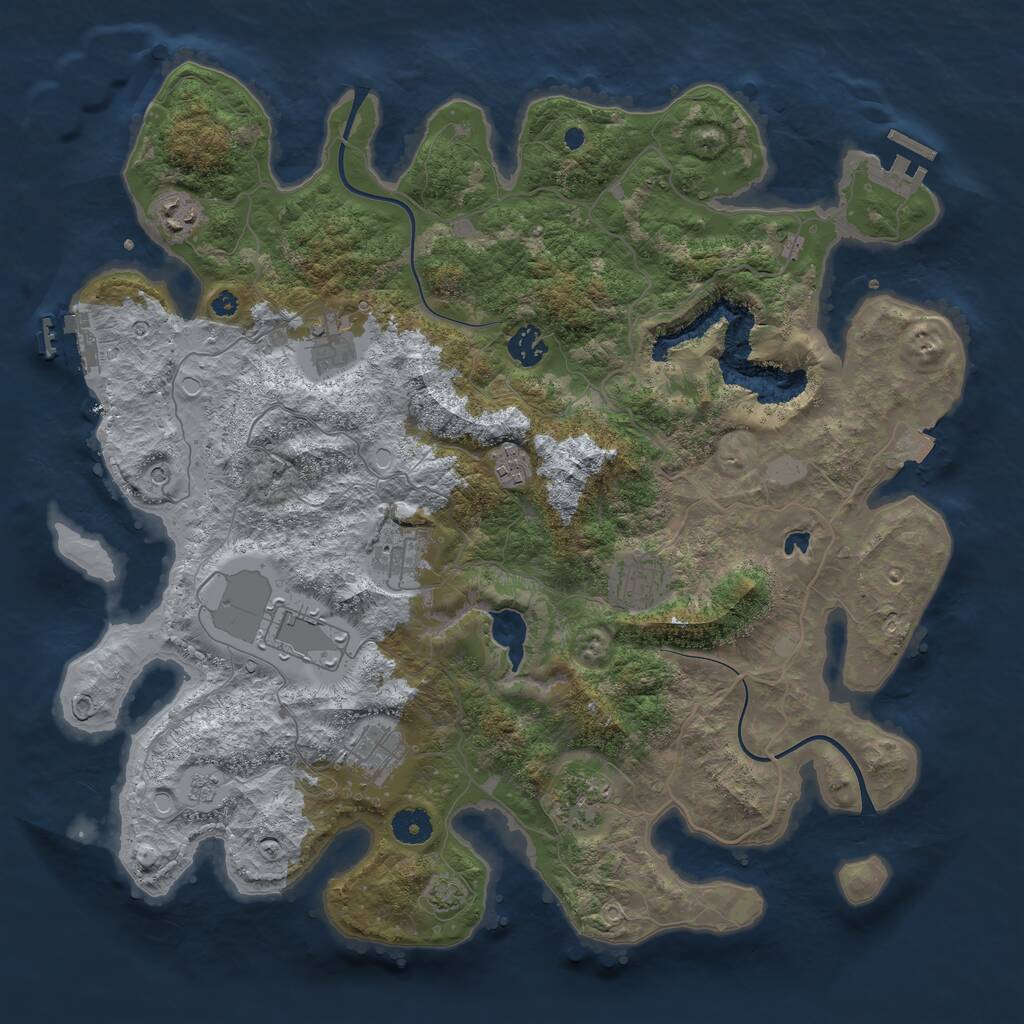 Rust Map: Procedural Map, Size: 4000, Seed: 659106796, 15 Monuments