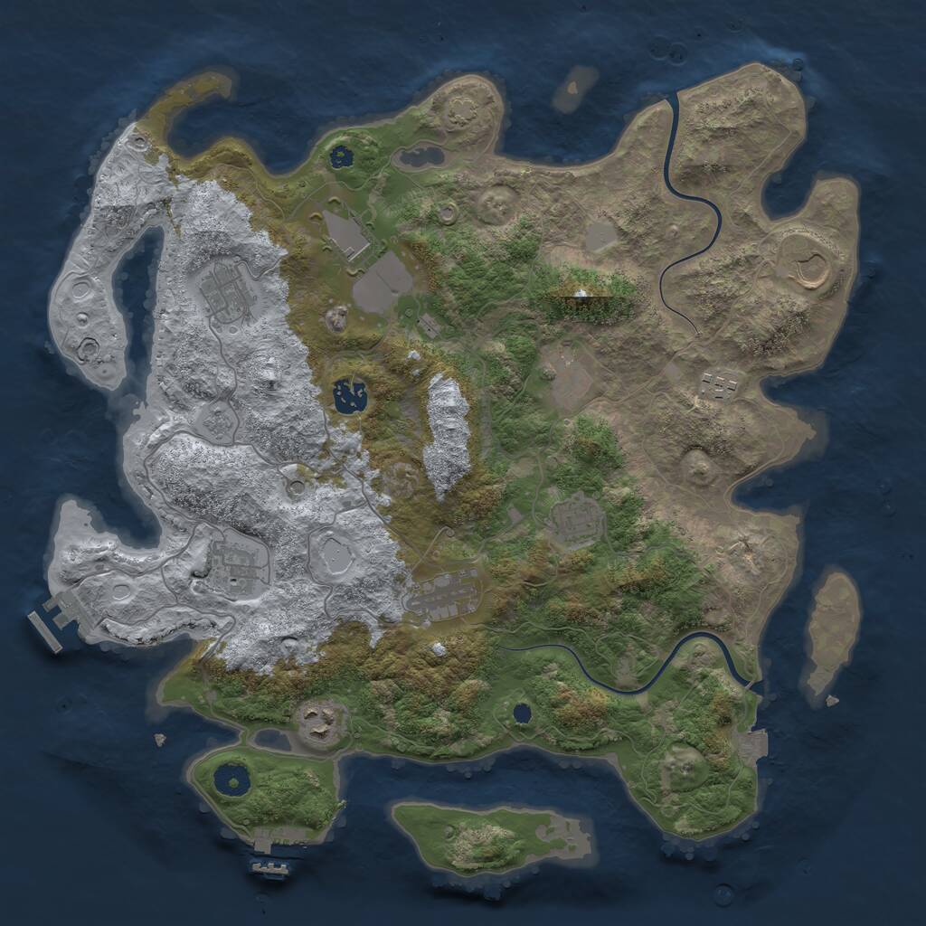 Rust Map: Procedural Map, Size: 3950, Seed: 82317798, 16 Monuments