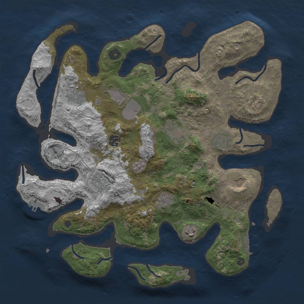 Rust Map: Procedural Map, Size: 3950, Seed: 82317798, 22 Monuments