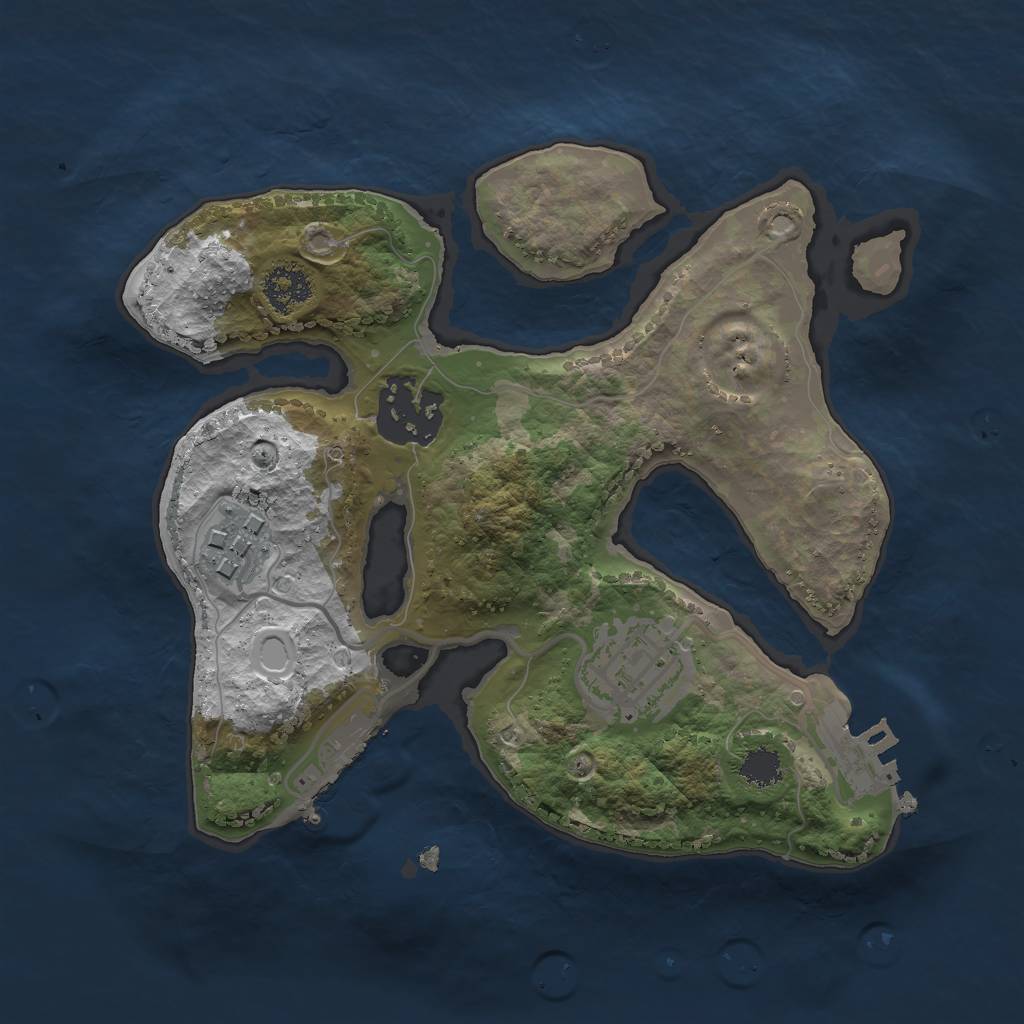 Rust Map: Procedural Map, Size: 2200, Seed: 123456, 13 Monuments
