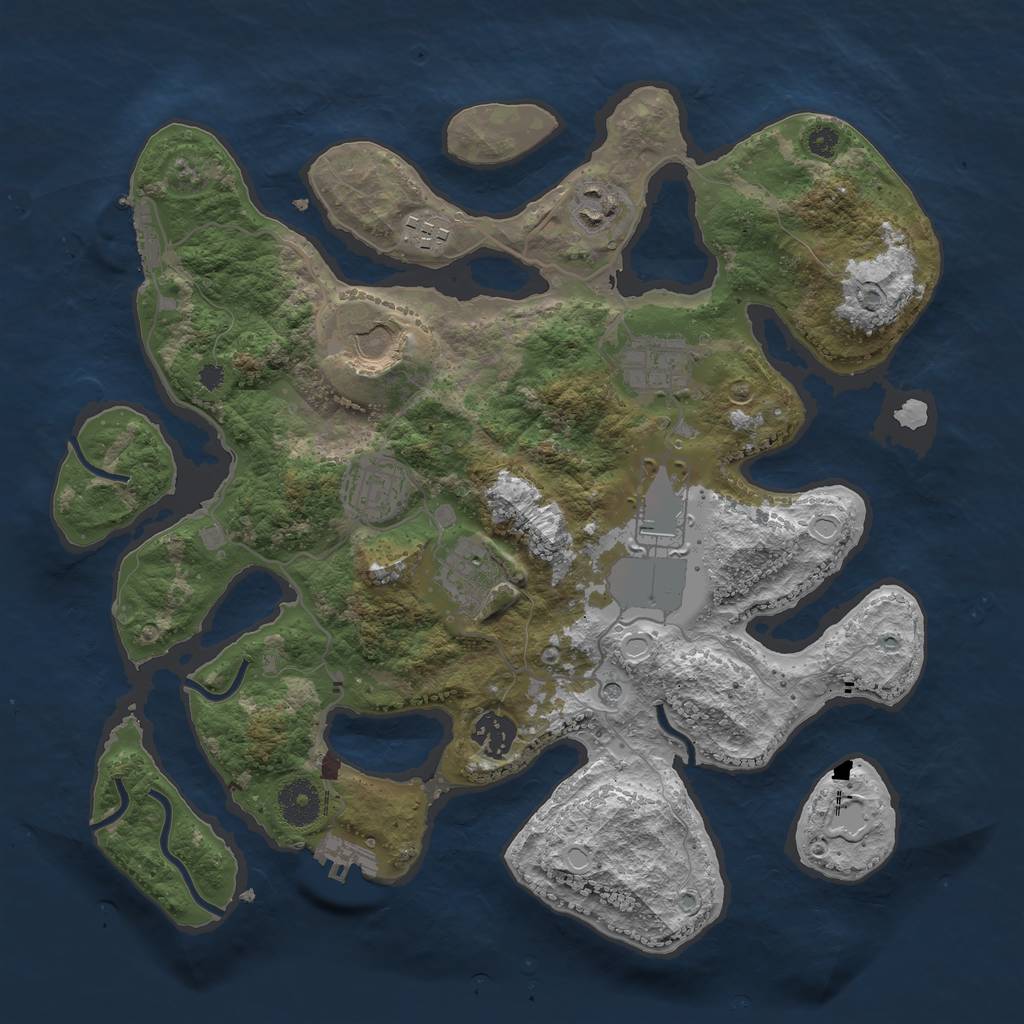 Rust Map: Procedural Map, Size: 3500, Seed: 482613003, 19 Monuments