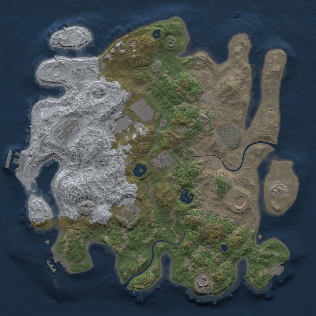 Rust Map: Procedural Map, Size: 3600, Seed: 1387487561, 15 Monuments