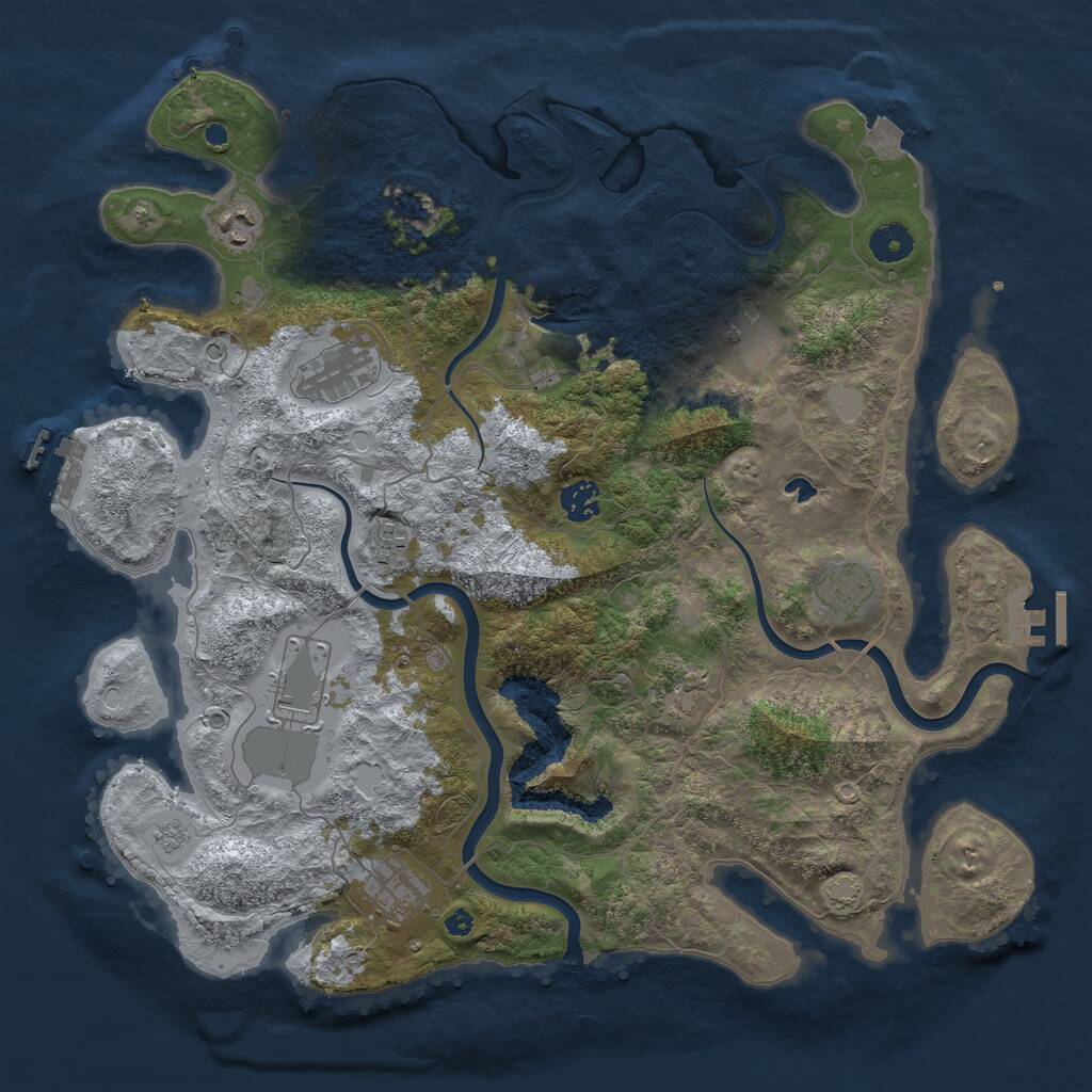Rust Map: Procedural Map, Size: 4000, Seed: 290891555, 15 Monuments
