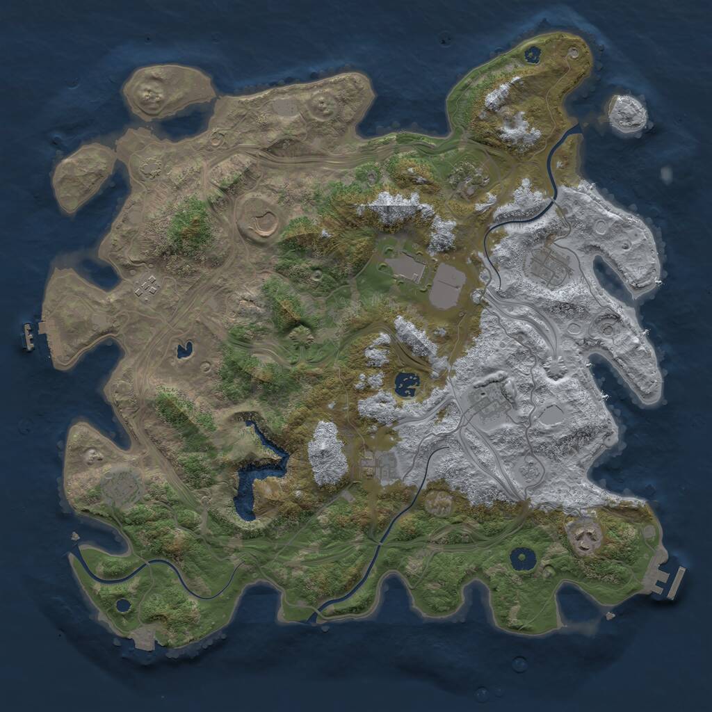 Rust Map: Procedural Map, Size: 4250, Seed: 25, 16 Monuments