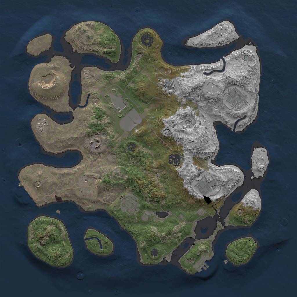 Rust Map: Procedural Map, Size: 3500, Seed: 1145434293, 21 Monuments