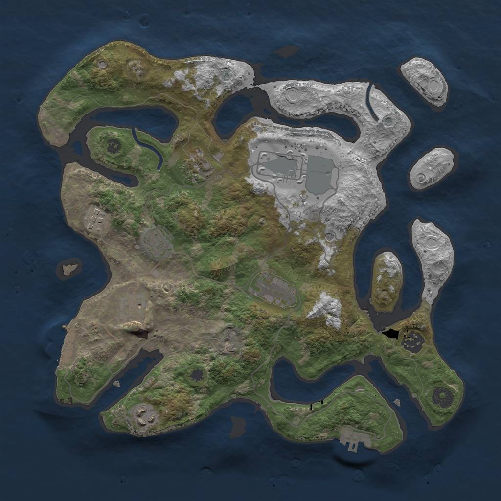 Rust Map: Procedural Map, Size: 3500, Seed: 4185, 19 Monuments