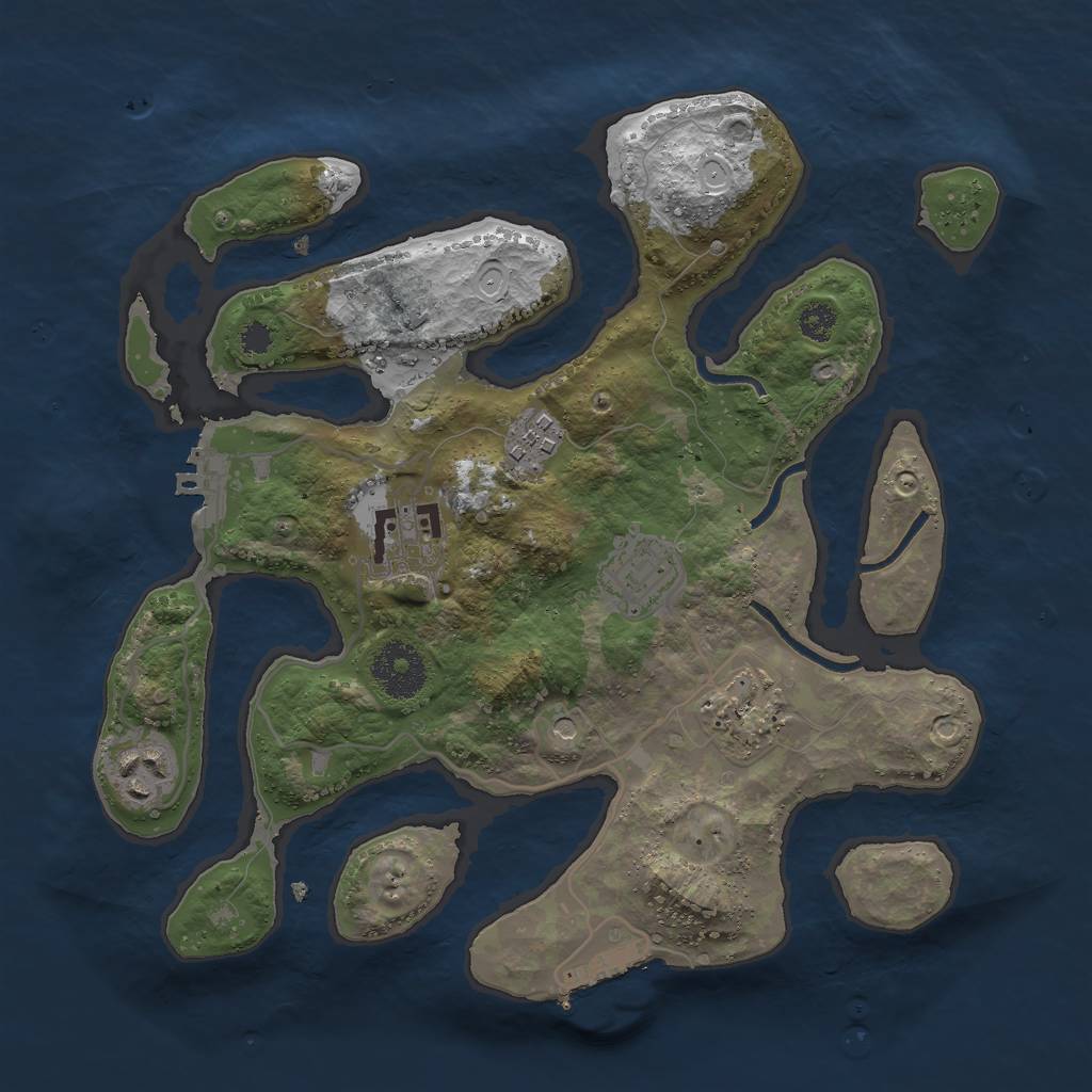 Rust Map: Procedural Map, Size: 3000, Seed: 901876184, 16 Monuments