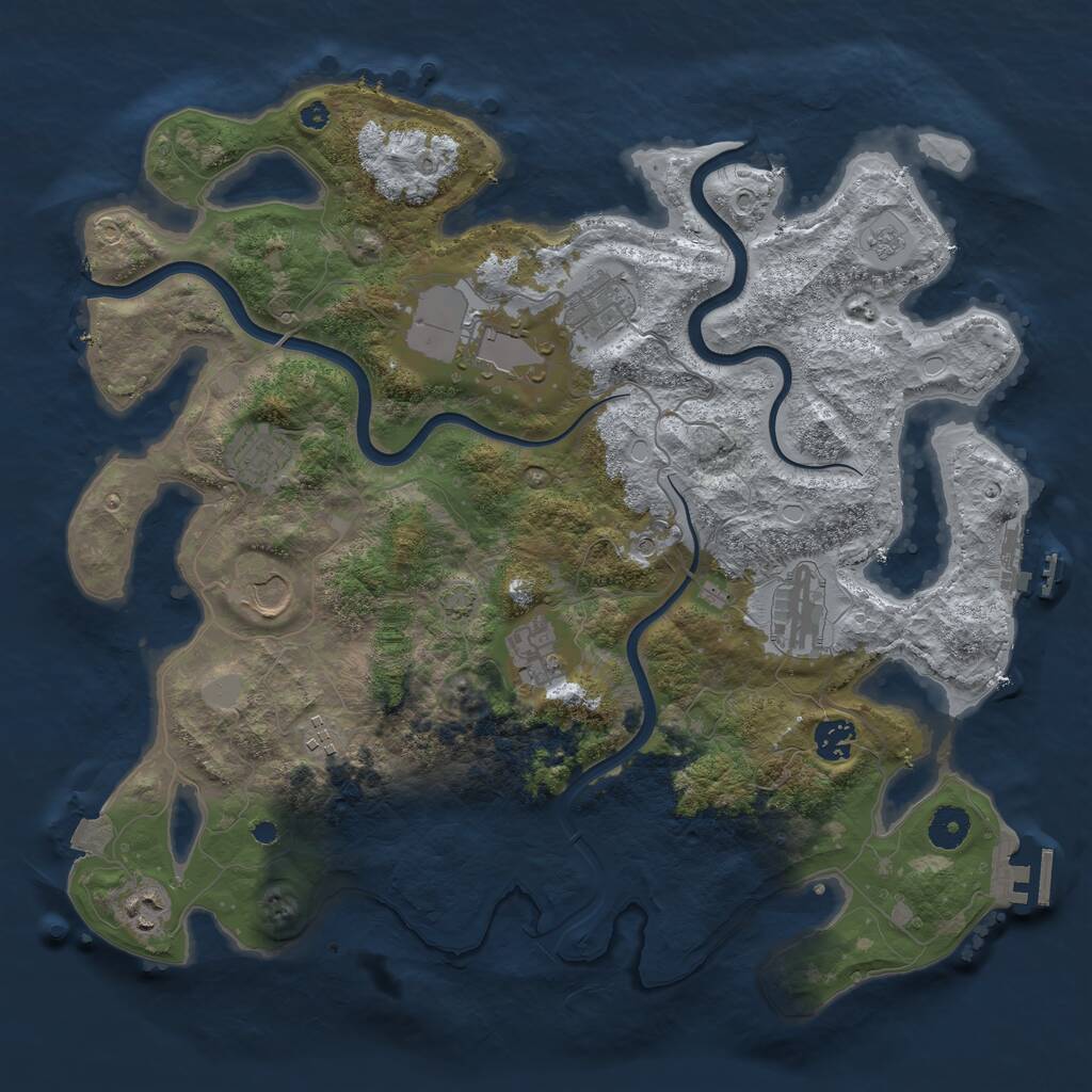 Rust Map: Procedural Map, Size: 3900, Seed: 2048756, 15 Monuments