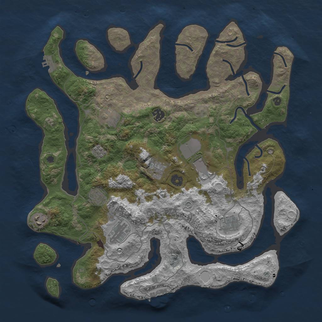 Rust Map: Procedural Map, Size: 4000, Seed: 389, 20 Monuments