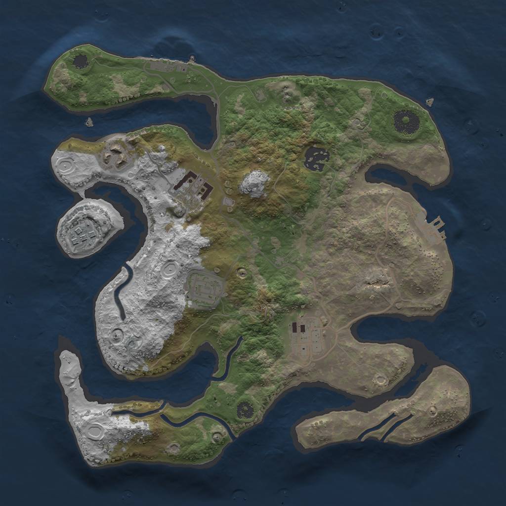 Rust Map: Procedural Map, Size: 3000, Seed: 17592046, 16 Monuments