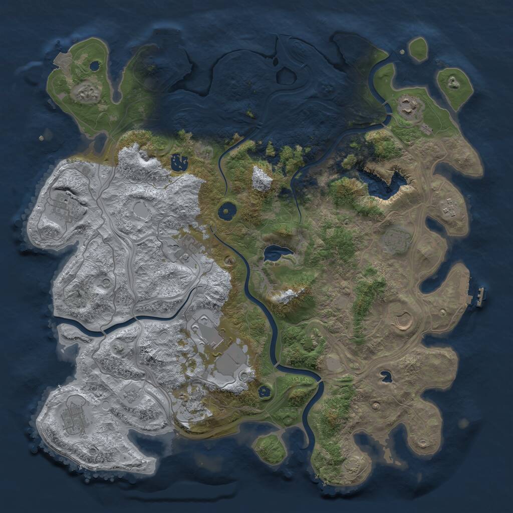 Rust Map: Procedural Map, Size: 4250, Seed: 719840619, 16 Monuments