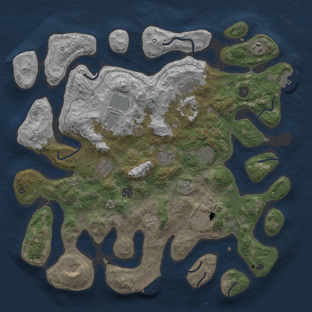 Rust Map: Procedural Map, Size: 4250, Seed: 120884, 21 Monuments