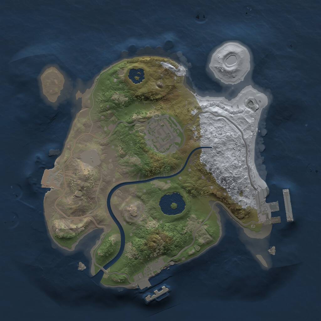 Rust Map: Procedural Map, Size: 2000, Seed: 2167, 4 Monuments