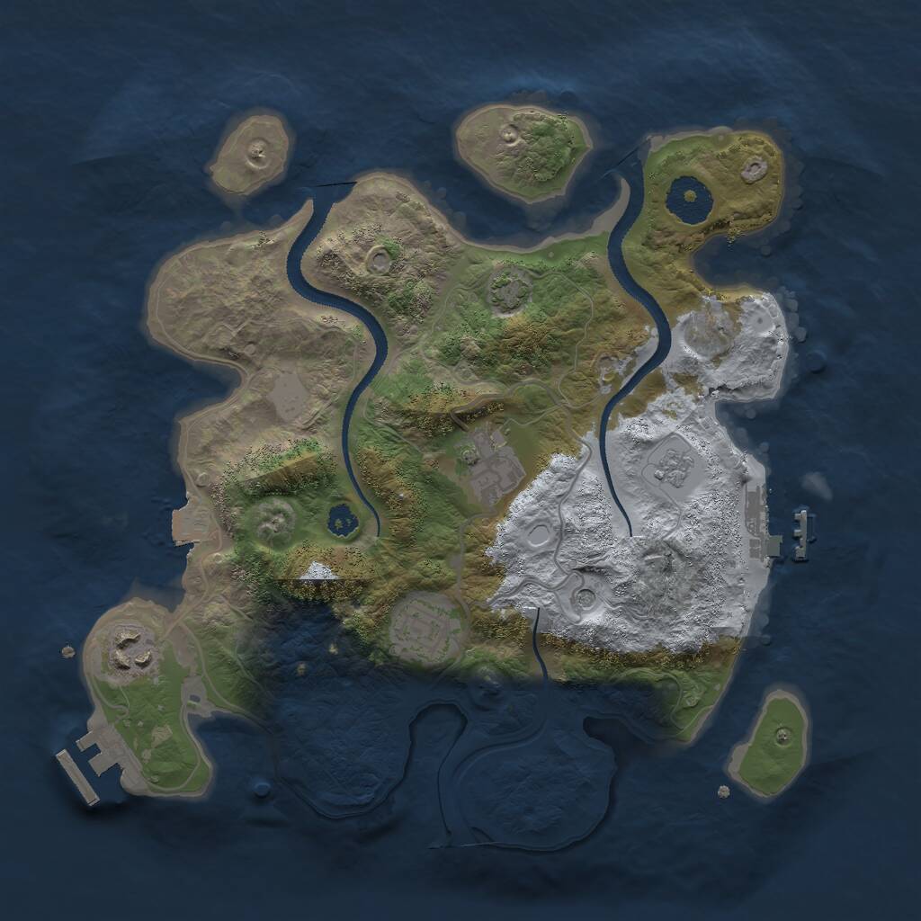 Rust Map: Procedural Map, Size: 3000, Seed: 14378, 9 Monuments