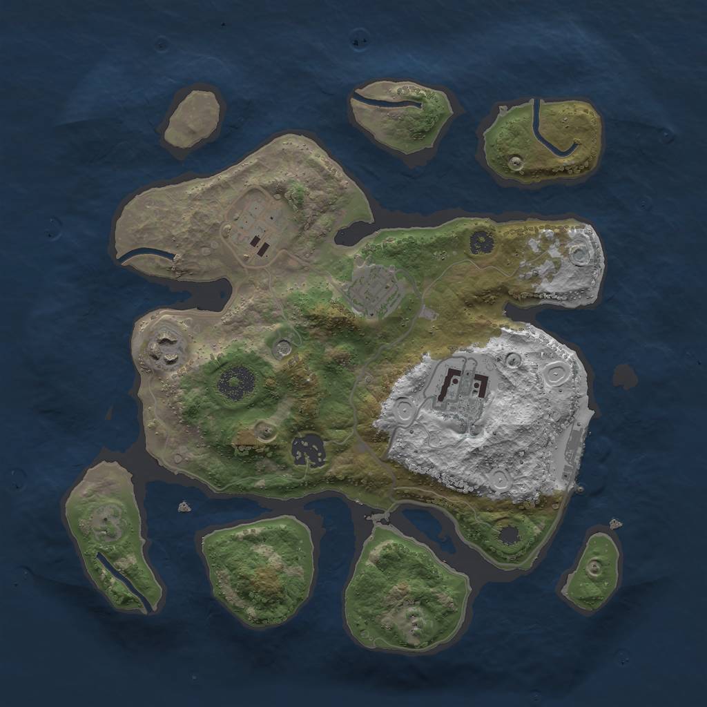 Rust Map: Procedural Map, Size: 3000, Seed: 14378, 15 Monuments