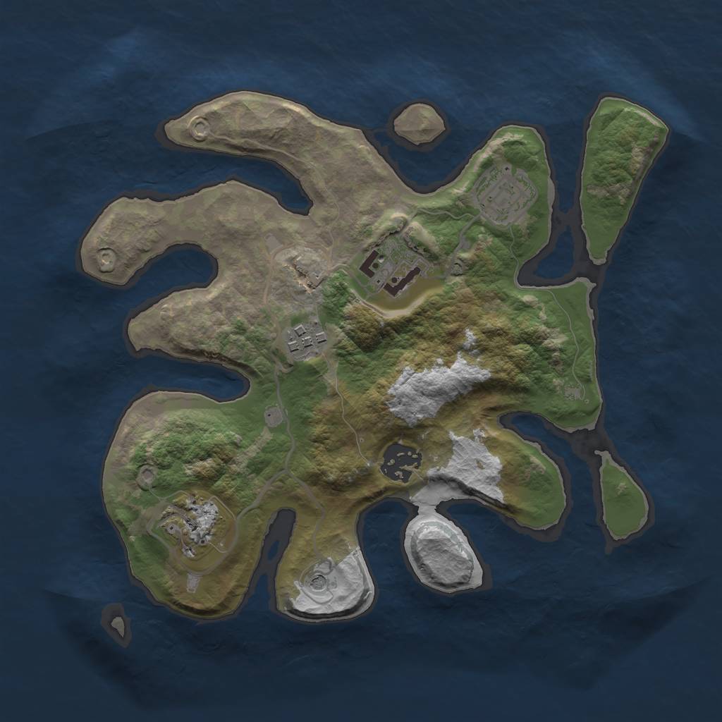 Rust Map: Barren, Size: 2775, Seed: 1254687, 8 Monuments