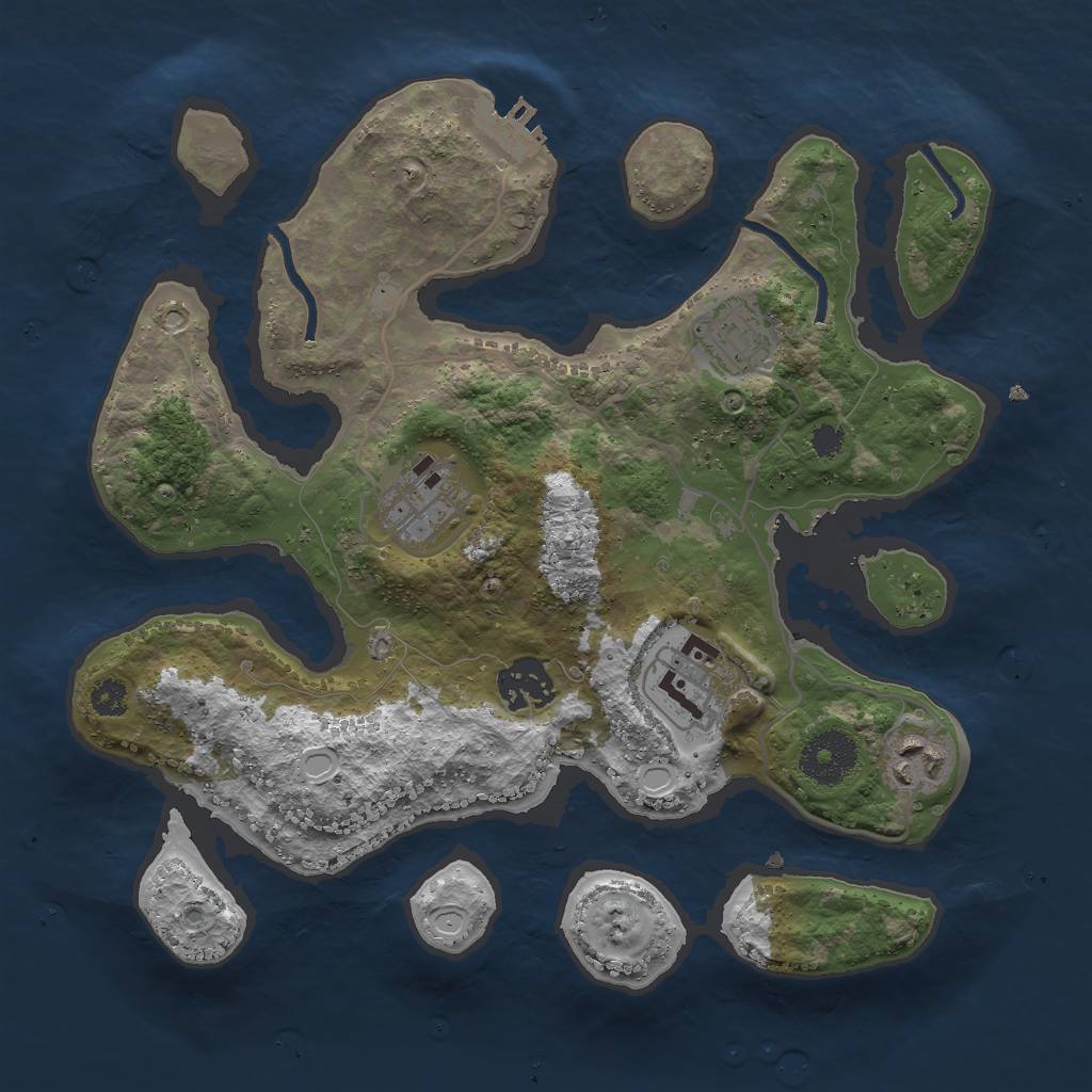 Rust Map: Procedural Map, Size: 3000, Seed: 809744334, 14 Monuments