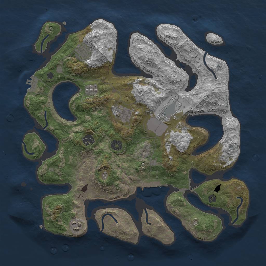 Rust Map: Procedural Map, Size: 3500, Seed: 1607900098, 17 Monuments