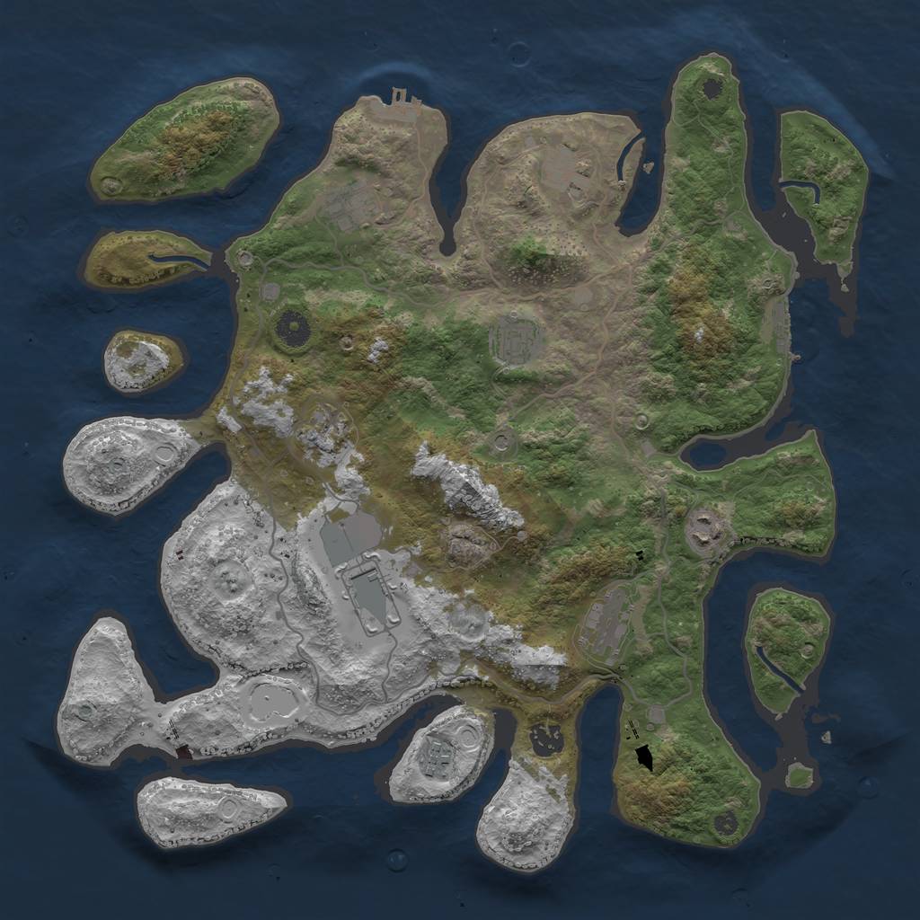 Rust Map: Procedural Map, Size: 4000, Seed: 5643451, 20 Monuments