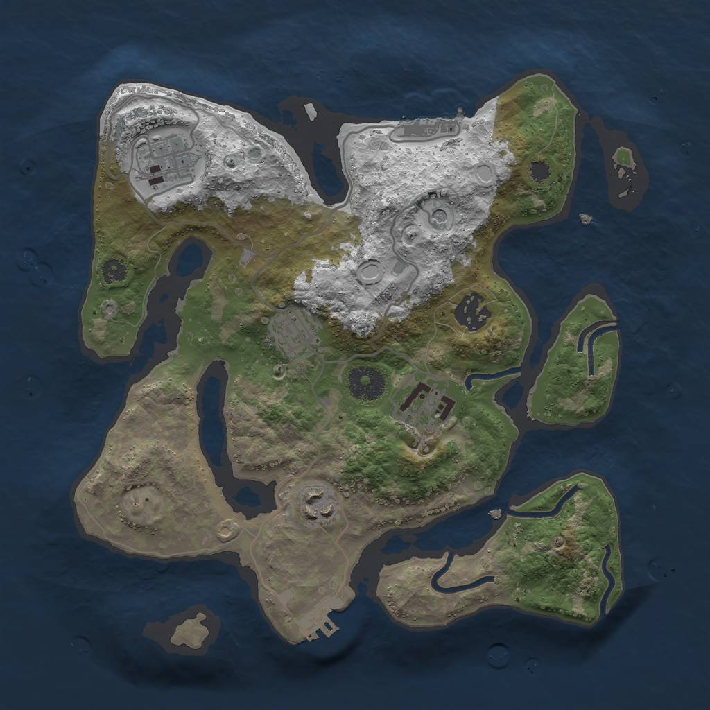 Rust Map: Procedural Map, Size: 3000, Seed: 928235308, 16 Monuments