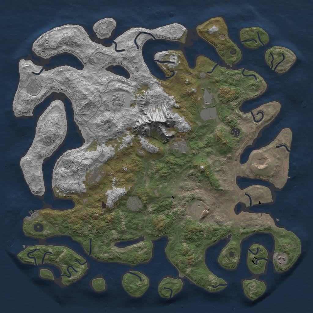 Rust Map: Procedural Map, Size: 5000, Seed: 9946552, 22 Monuments