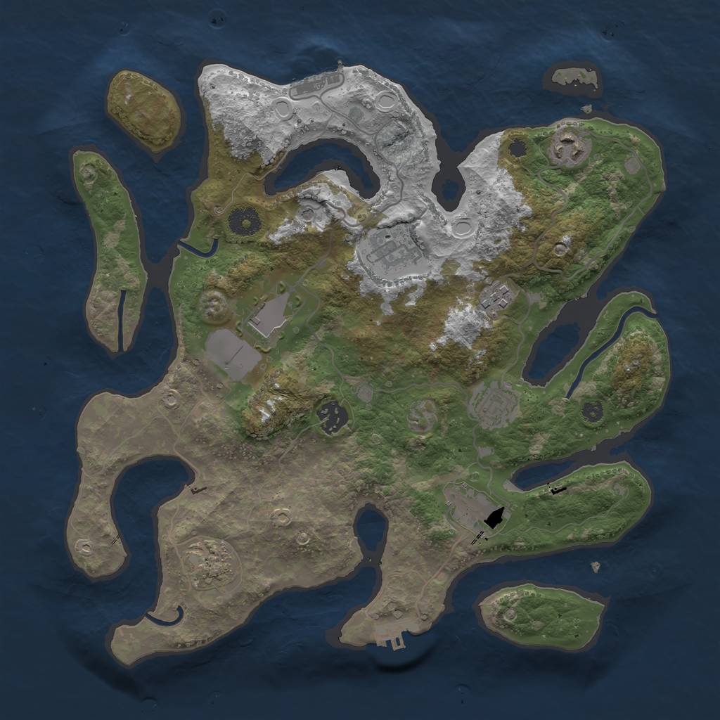 Rust Map: Procedural Map, Size: 3500, Seed: 1867319745, 19 Monuments