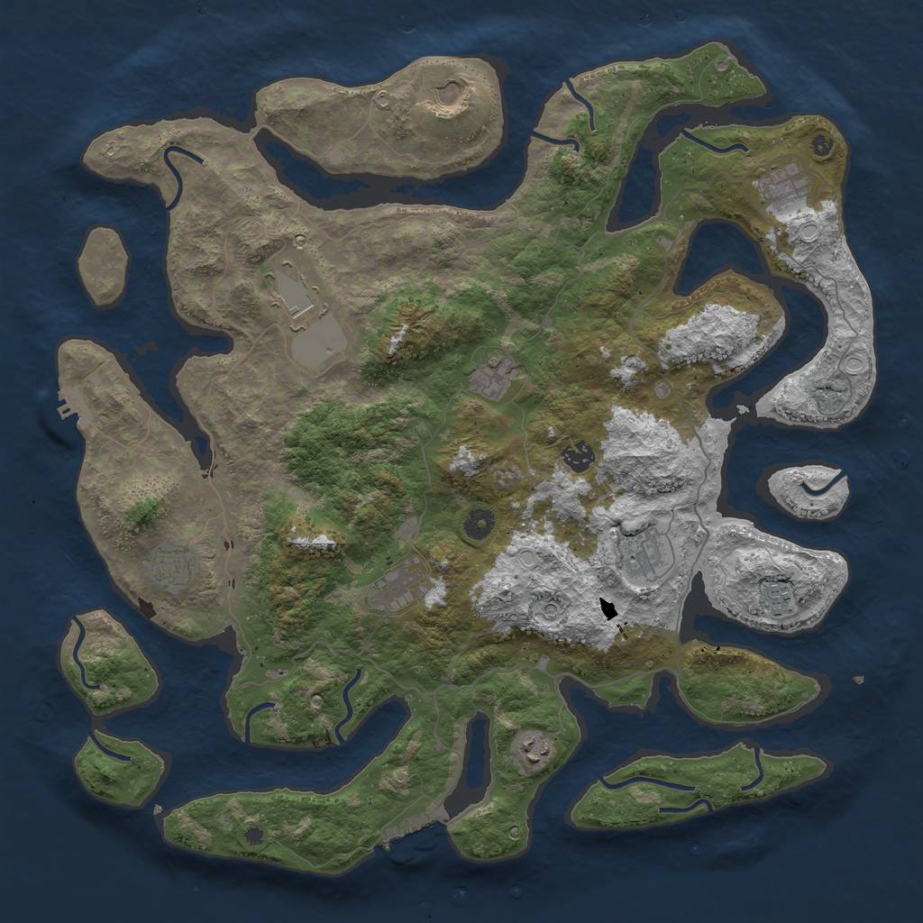 Rust Map: Procedural Map, Size: 4500, Seed: 167543298, 21 Monuments