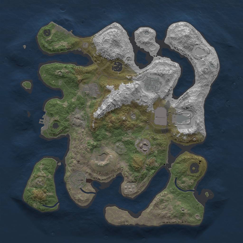 Rust Map: Procedural Map, Size: 3500, Seed: 856154, 19 Monuments