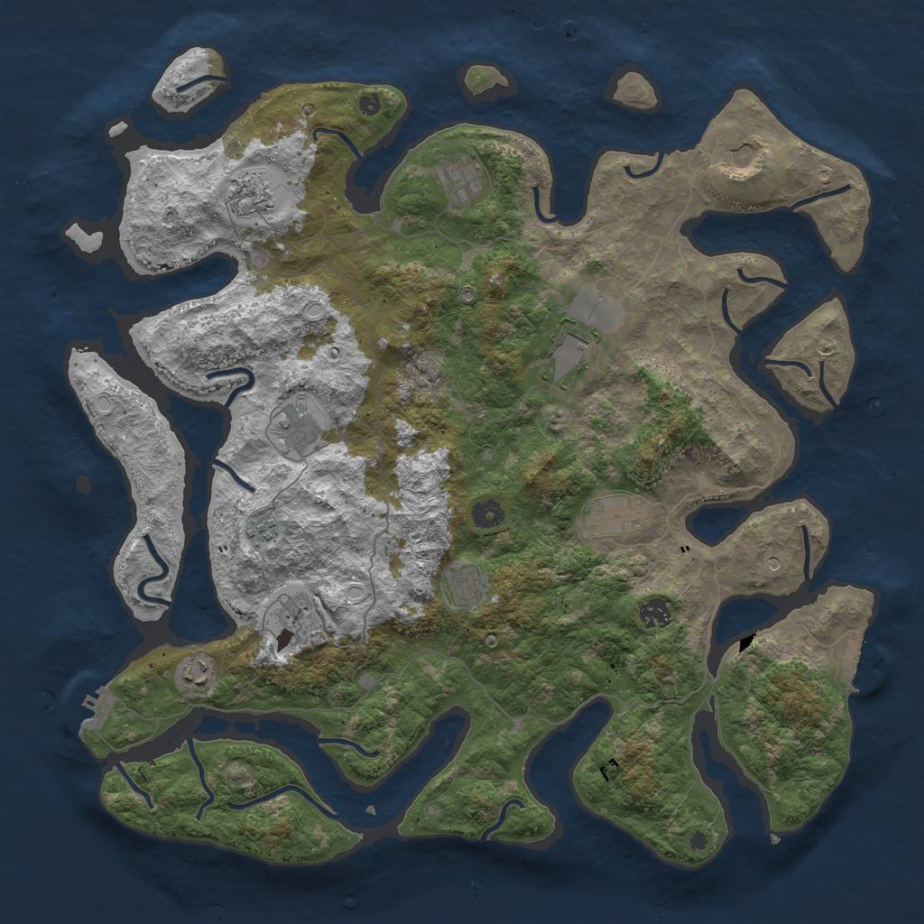 Rust Map: Procedural Map, Size: 4500, Seed: 137982, 22 Monuments