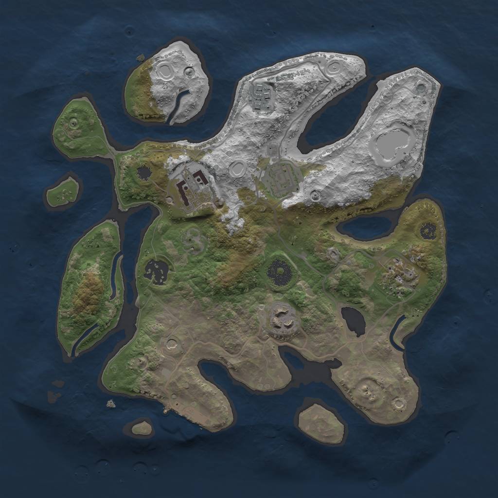 Rust Map: Procedural Map, Size: 3000, Seed: 72363, 16 Monuments