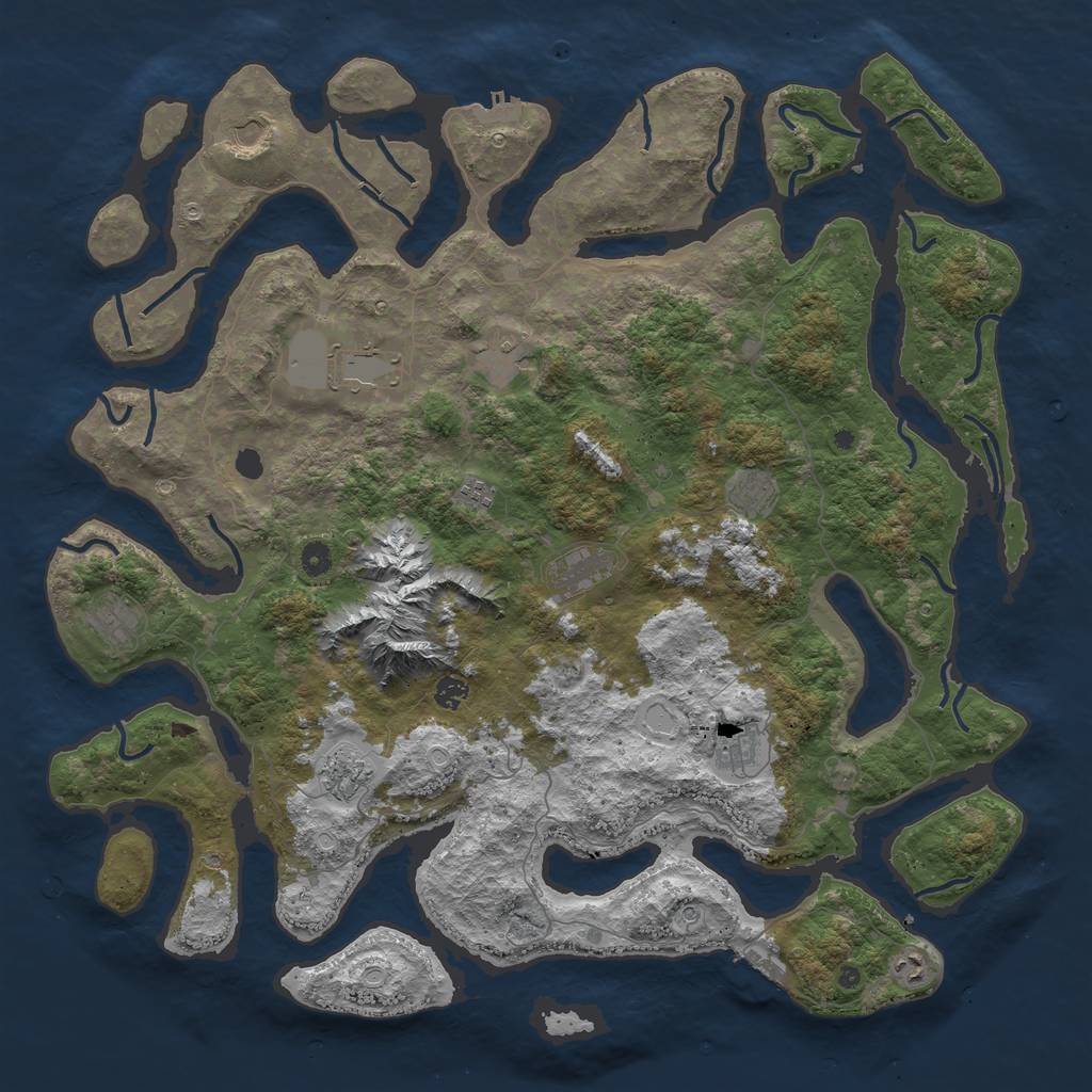 Rust Map: Procedural Map, Size: 5000, Seed: 21541, 22 Monuments