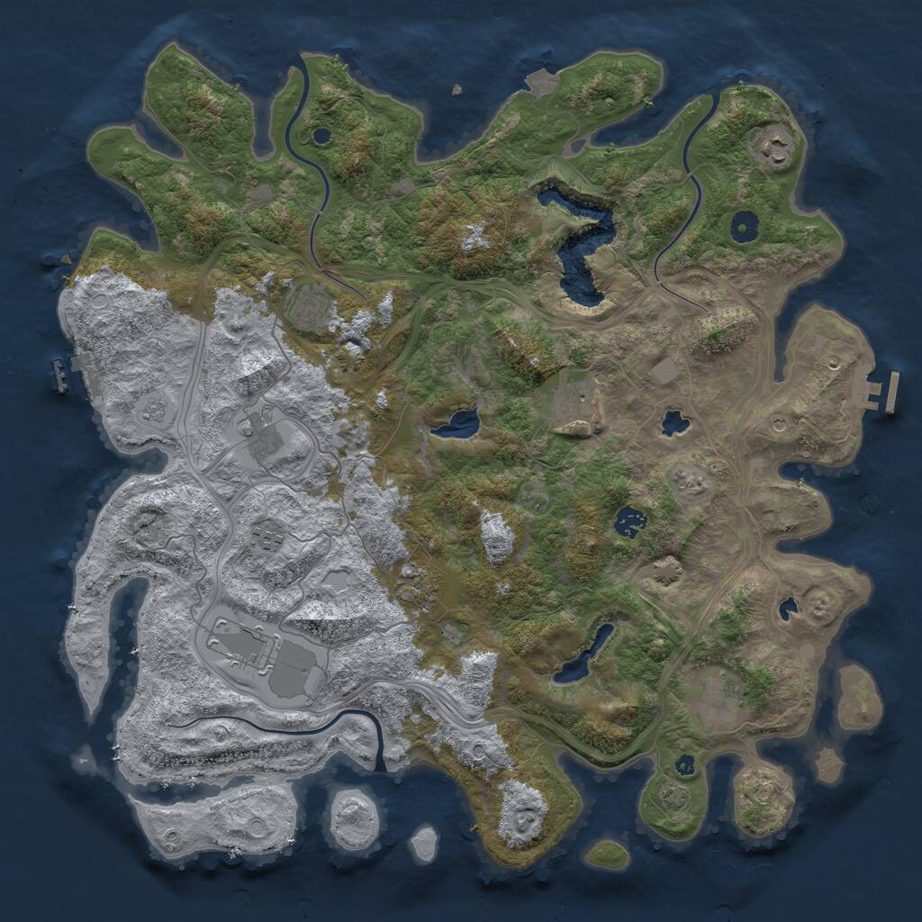 Rust Map: Procedural Map, Size: 4500, Seed: 60935276, 15 Monuments
