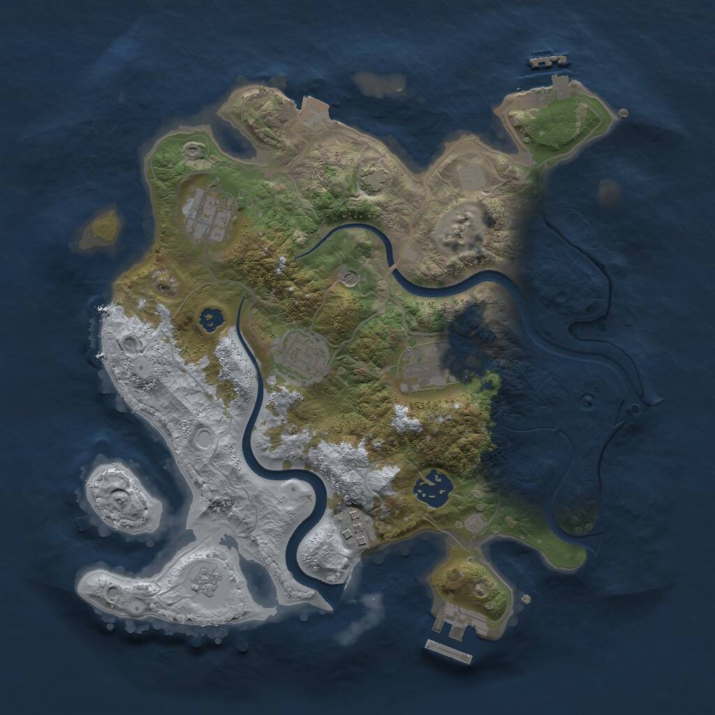 Rust Map: Procedural Map, Size: 3000, Seed: 1189829348, 11 Monuments