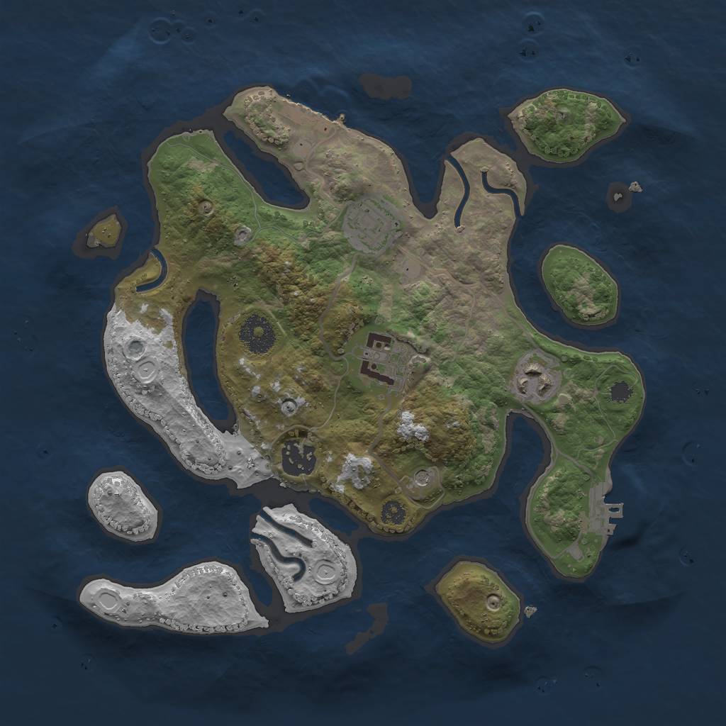 Rust Map: Procedural Map, Size: 3000, Seed: 1189829348, 15 Monuments