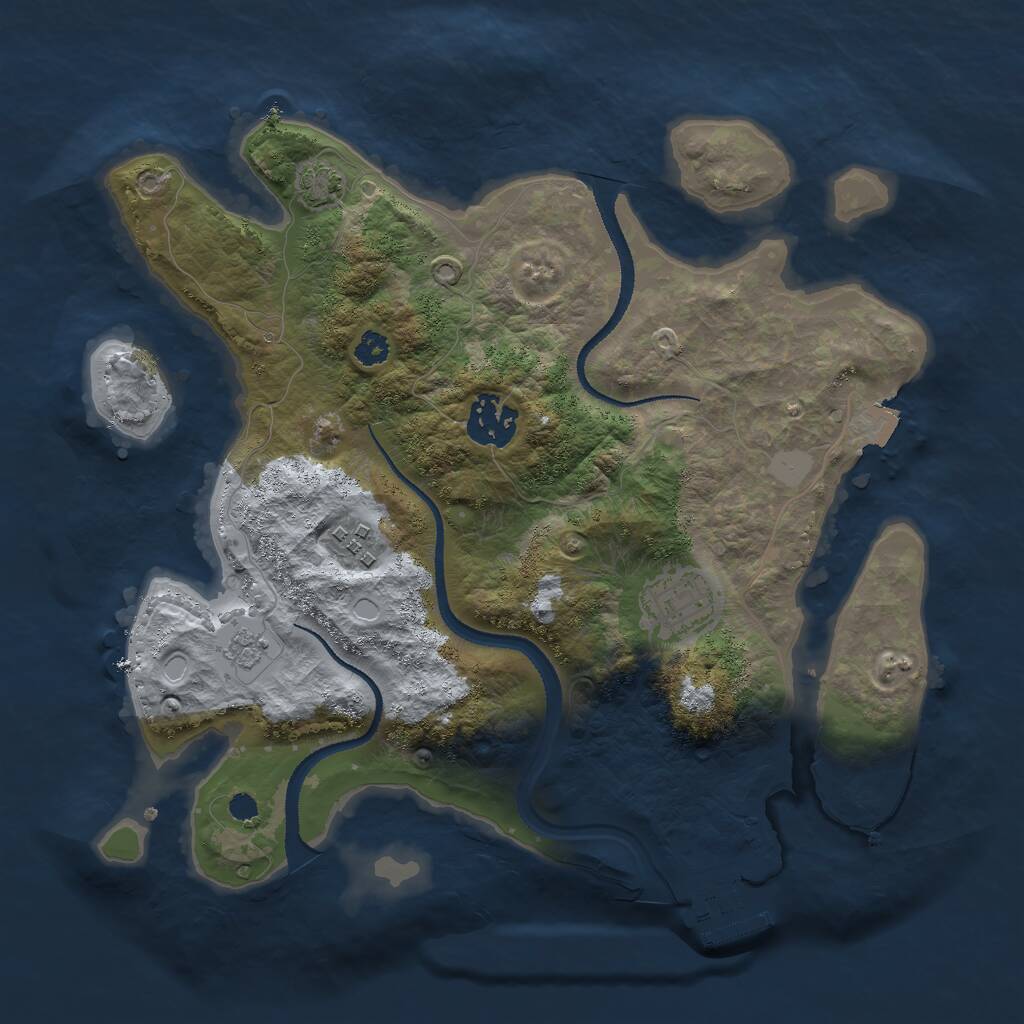 Rust Map: Procedural Map, Size: 3000, Seed: 1696161275, 7 Monuments