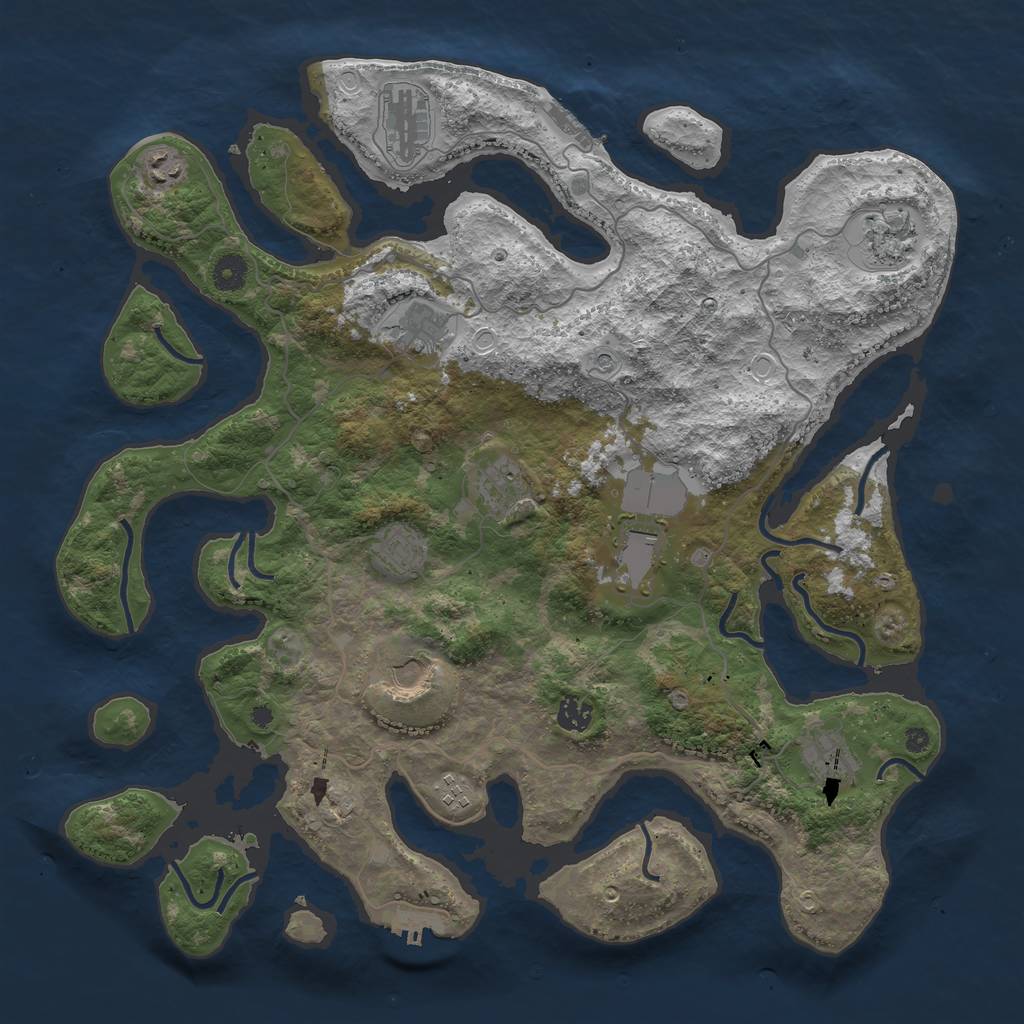 Rust Map: Procedural Map, Size: 4250, Seed: 17300, 22 Monuments