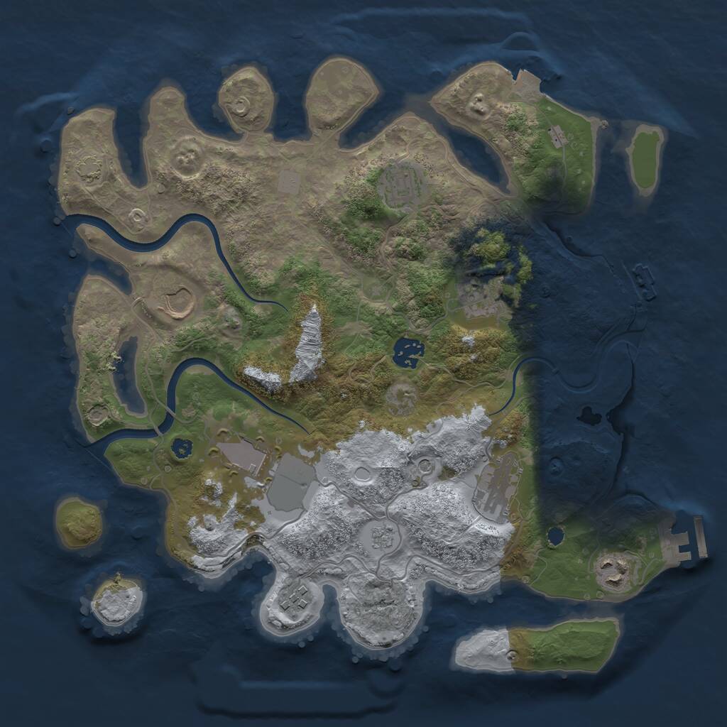Rust Map: Procedural Map, Size: 3500, Seed: 8214800, 14 Monuments
