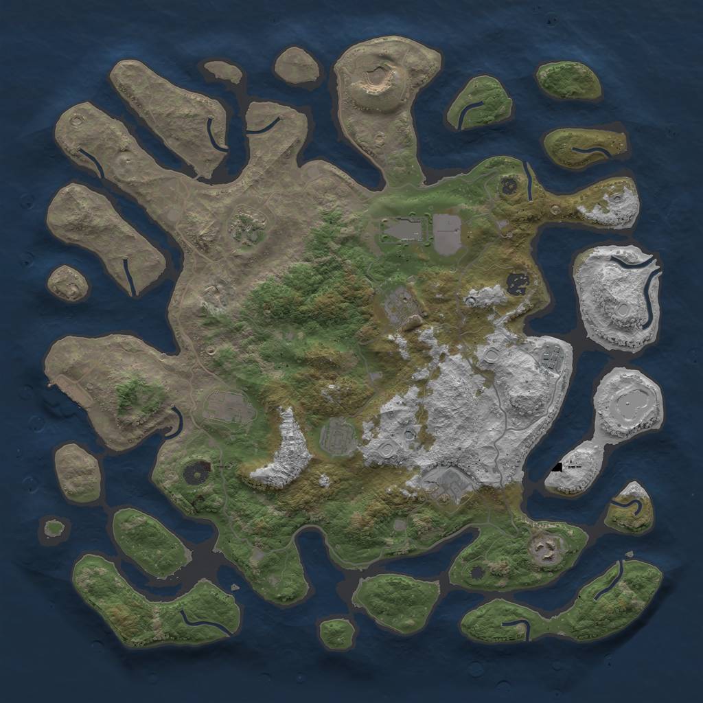 Rust Map: Procedural Map, Size: 4500, Seed: 26011982, 20 Monuments