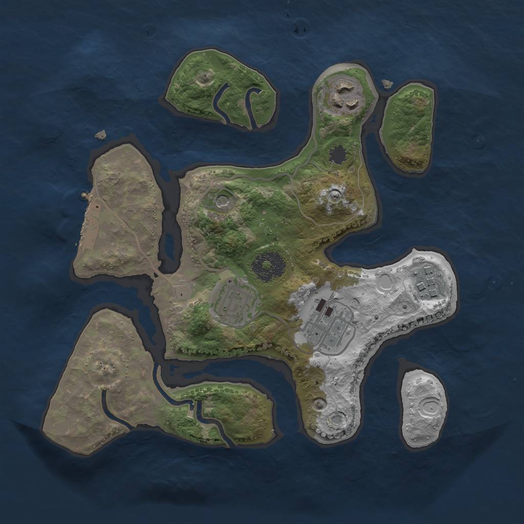 Rust Map: Procedural Map, Size: 2500, Seed: 215, 14 Monuments