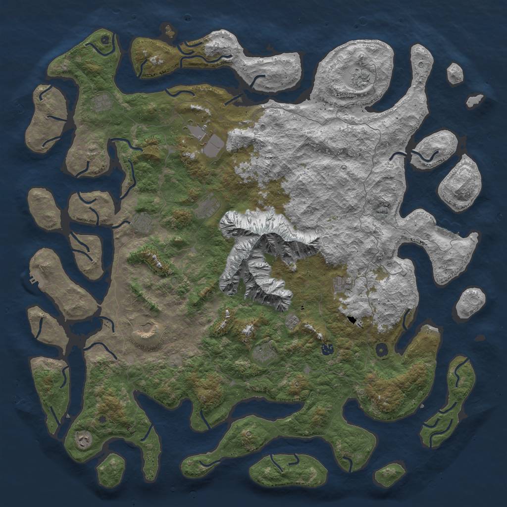 Rust Map: Procedural Map, Size: 6000, Seed: 678910, 22 Monuments