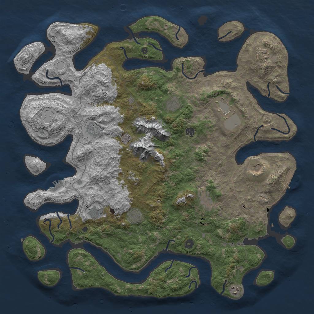 Rust Map: Procedural Map, Size: 5000, Seed: 7167618, 22 Monuments