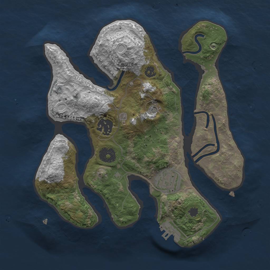 Rust Map: Procedural Map, Size: 2500, Seed: 28356, 12 Monuments