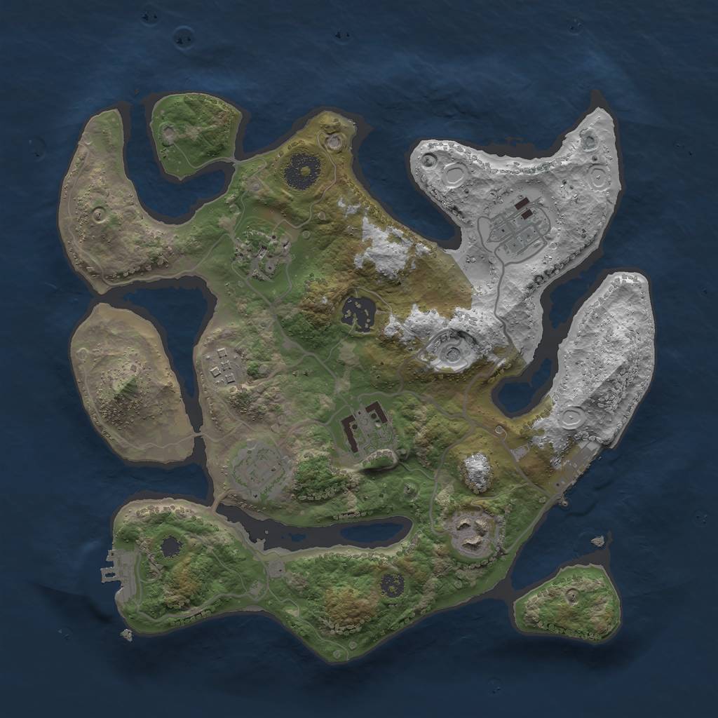 Rust Map: Procedural Map, Size: 3000, Seed: 2423835, 18 Monuments