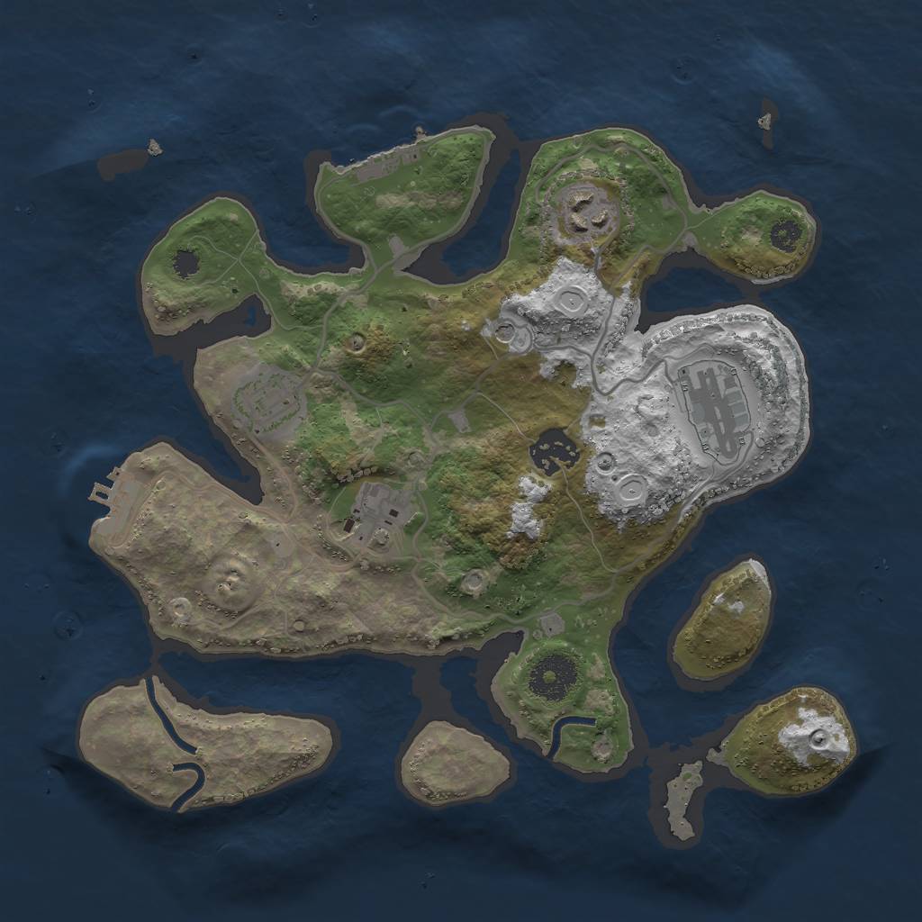 Rust Map: Procedural Map, Size: 3000, Seed: 1829811709, 16 Monuments