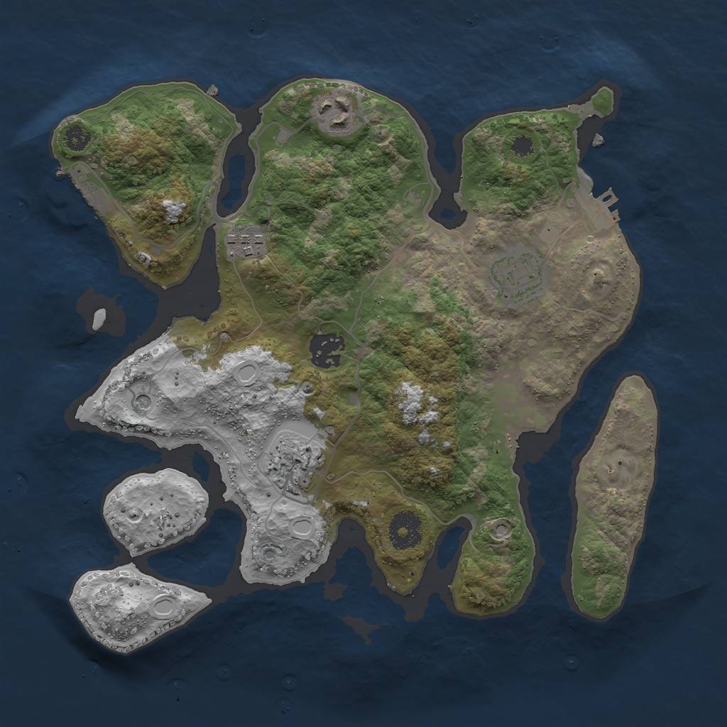 Rust Map: Procedural Map, Size: 3000, Seed: 45467, 16 Monuments