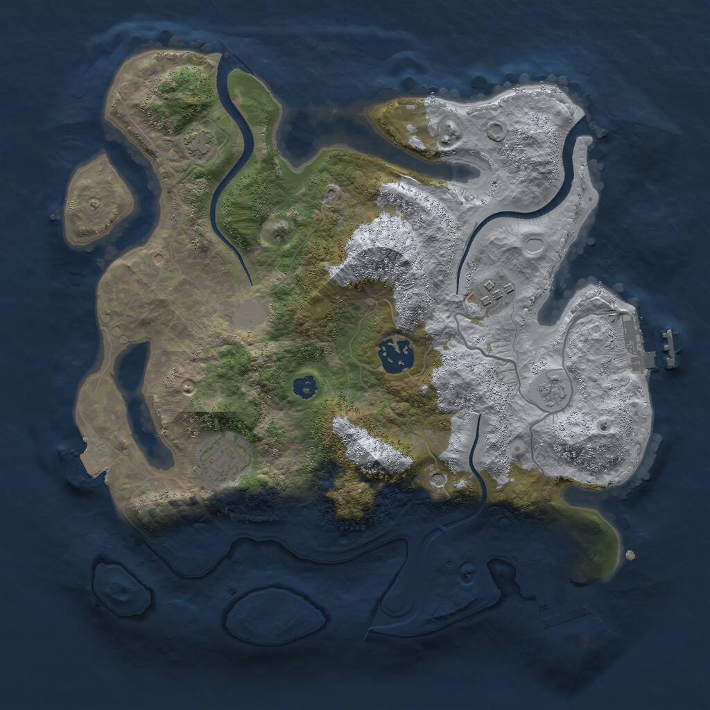 Rust Map: Procedural Map, Size: 3000, Seed: 1664632413, 9 Monuments