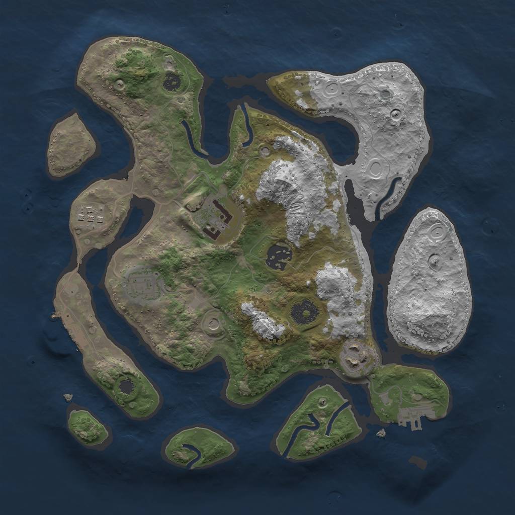 Rust Map: Procedural Map, Size: 3000, Seed: 1664632413, 16 Monuments