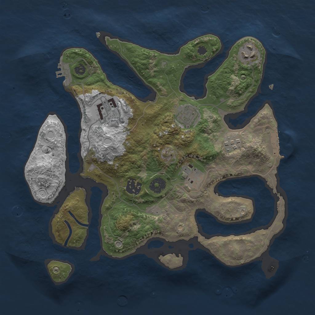 Rust Map: Procedural Map, Size: 3000, Seed: 16961615, 16 Monuments