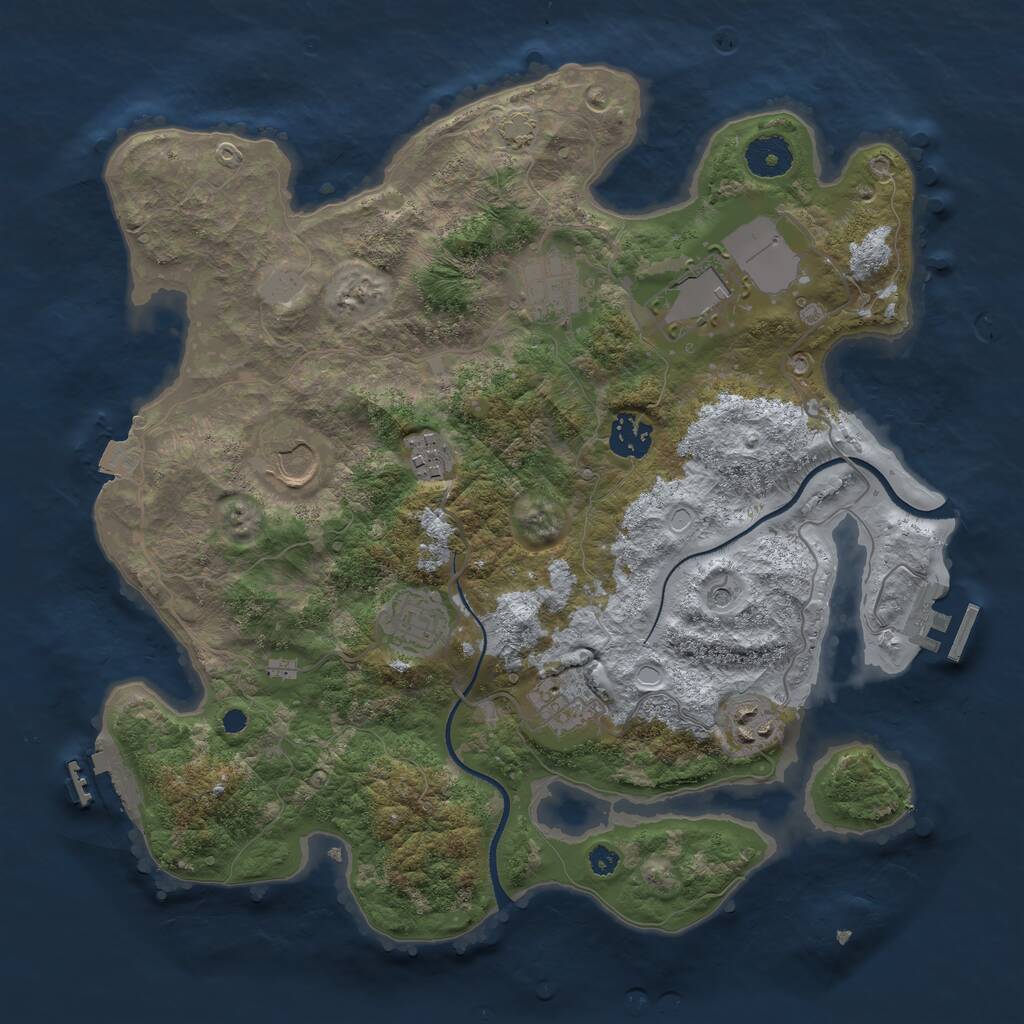 Rust Map: Procedural Map, Size: 3500, Seed: 162303473, 13 Monuments